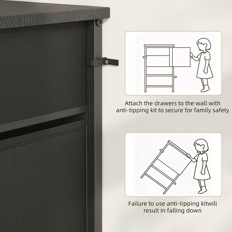 Bedroom Dresser Chests of Drawers with 10 Fabric