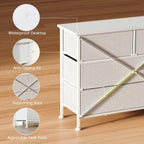 Bedroom Dresser Chests of Drawers with 10 Fabric