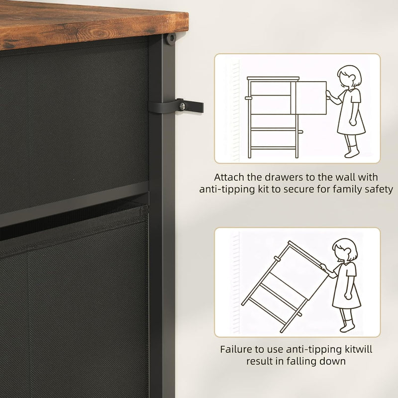 Bedroom Dresser Chests of Drawers with 10 Fabric