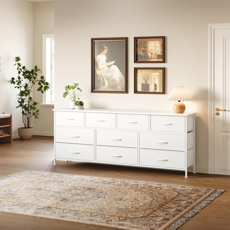Bedroom Dresser Chests of Drawers with 10 Fabric