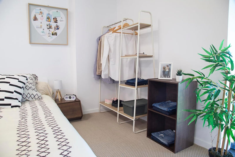 Bedroom Storage Metal Clothes Rack Wardrobe with Shelf