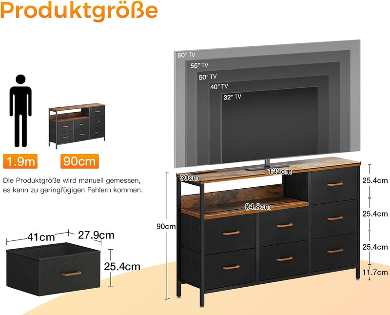 Bedroom Storage Unit with LED Strip 2 USB