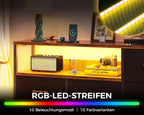 Bedroom Storage Unit with LED Strip 2 USB