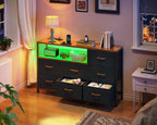 Bedroom Storage Unit with LED Strip 2 USB