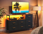 Bedroom Storage Unit with LED Strip 2 USB