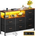 Bedroom Storage Unit with LED Strip 2 USB