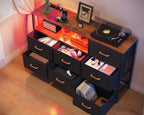 Bedroom Storage Unit with LED Strip 2 USB