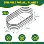 Beds for Garden Galvanised Planters Box (Set of 2)