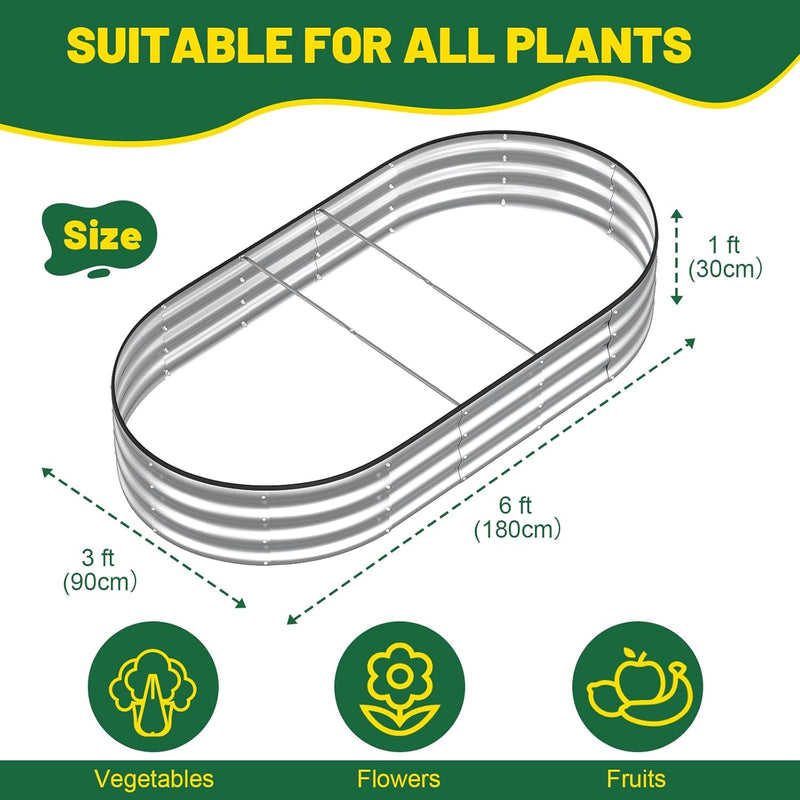 Raised Beds for Garden Galvanised Planters Box (Set of 2)