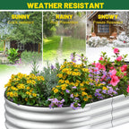 Beds for Garden Galvanised Planters Box (Set of 2)