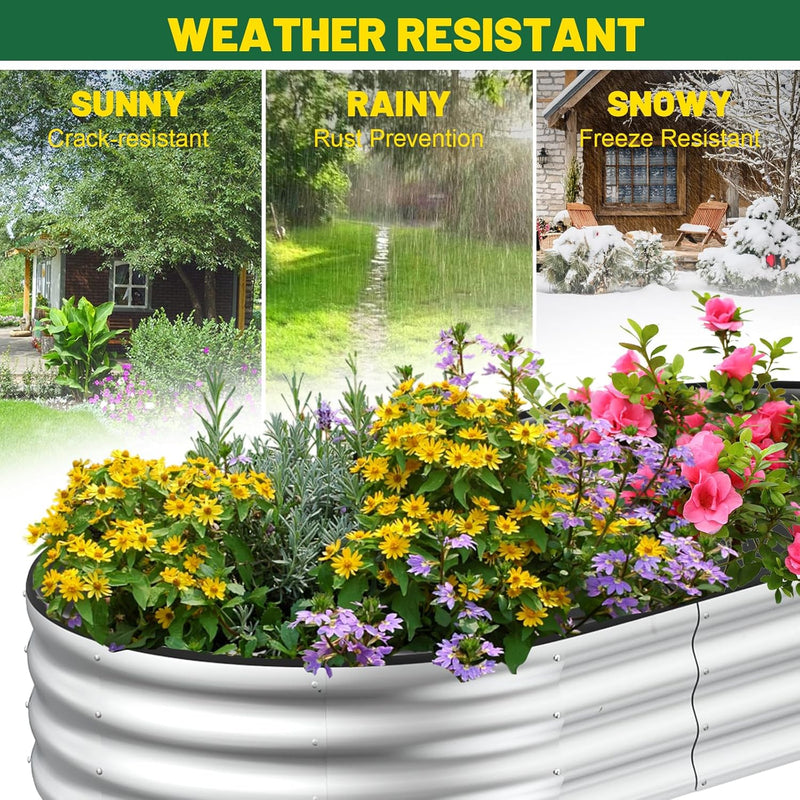 Raised Beds for Garden Galvanised Planters Box (Set of 2)
