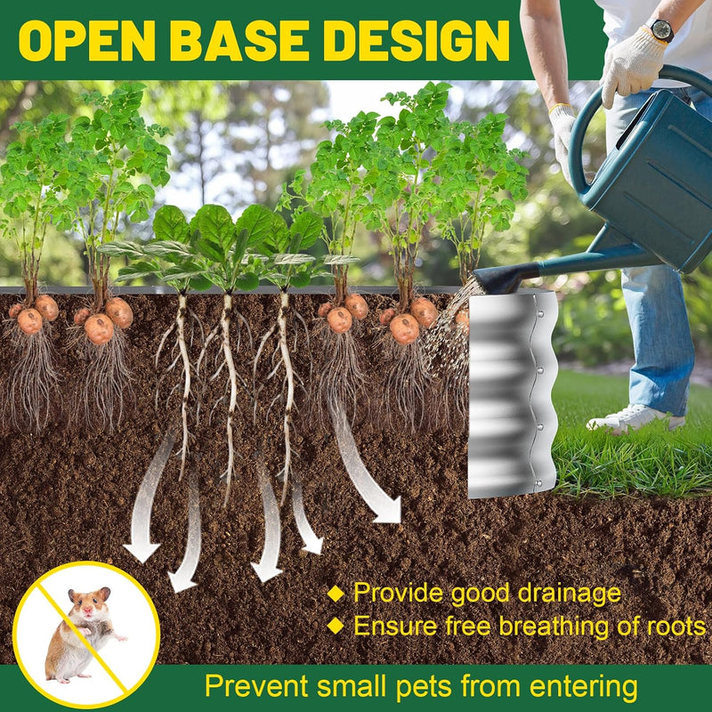 Raised Beds for Garden Galvanised Planters Box (Set of 2)