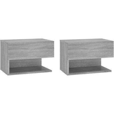 Bedside Cabinets Floating Nightstand Table Cabinet Drawer Shelf