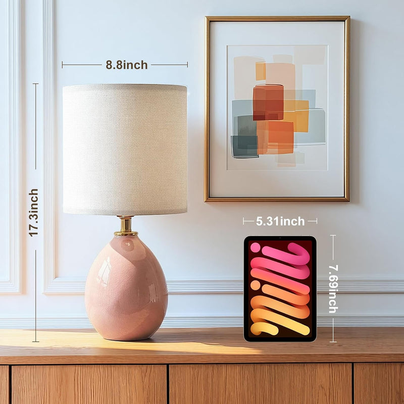 17.7" Bedside Table Lamps Lamp with Ceramic (Set of 2)