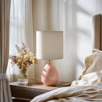 17.7" Bedside Table Lamps Lamp with Ceramic (Set of 2)
