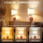 17.7" Bedside Table Lamps Lamp with Ceramic (Set of 2)