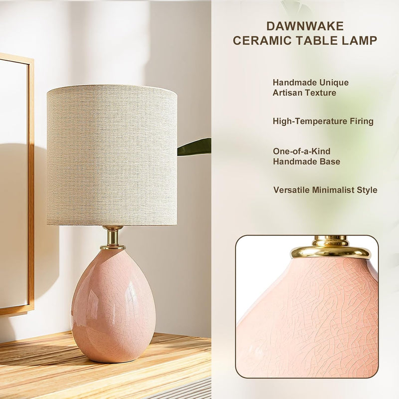 17.7" Bedside Table Lamps Lamp with Ceramic (Set of 2)