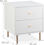 Bedside Table 2 Drawers Cabinet Bedroom Side