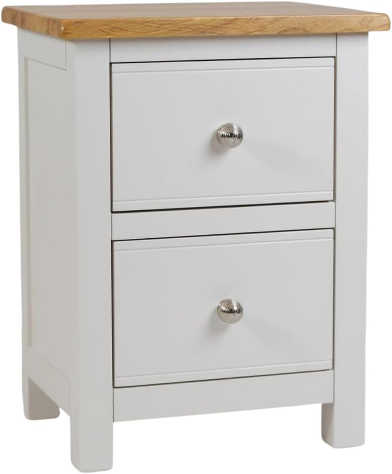 100% Oak Top Bedside Cabinet Deep Drawers Fully