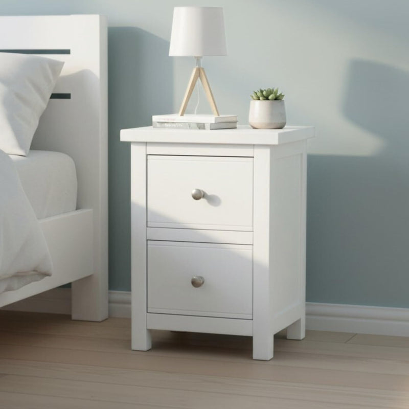 100% Oak Top Bedside Cabinet Deep Drawers Fully