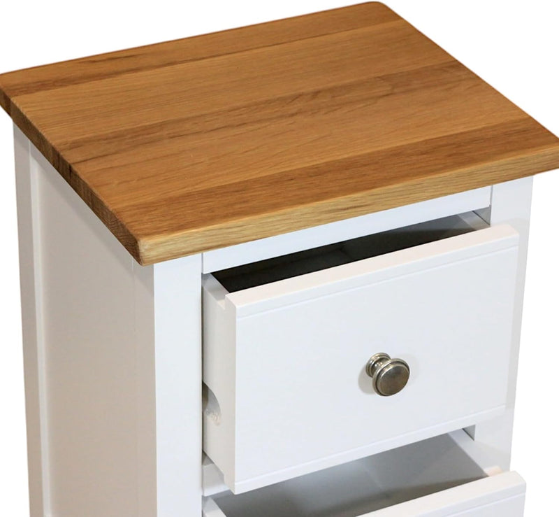 Bedside Table 2 Drawers Solid Wooden Side End Cabinet