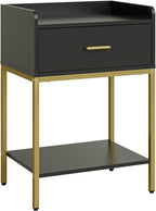 Bedside Table 3-Tier Cabinet with Storage Drawer