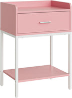 Bedside Table 3-Tier Cabinet with Storage Drawer