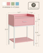 Bedside Table 3-Tier Cabinet with Storage Drawer