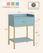 Bedside Table 3-Tier Cabinet with Storage Drawer