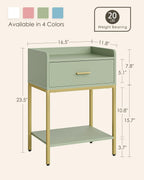 Bedside Table 3-Tier Cabinet with Storage Drawer