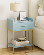 Bedside Table 3-Tier Cabinet with Storage Drawer
