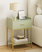 Bedside Table 3-Tier Cabinet with Storage Drawer