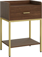 Bedside Table 3-Tier Cabinet with Storage Drawer