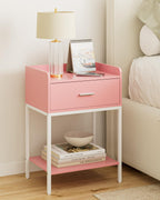 Bedside Table 3-Tier Cabinet with Storage Drawer
