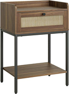 Bedside Table 3-Tier Cabinet with Storage Drawer