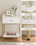 Bedside Table 3-Tier Cabinet with Storage Drawer