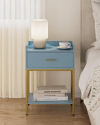 Bedside Table 3-Tier Cabinet with Storage Drawer