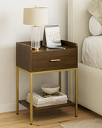 Bedside Table 3-Tier Cabinet with Storage Drawer