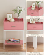 Bedside Table 3-Tier Cabinet with Storage Drawer