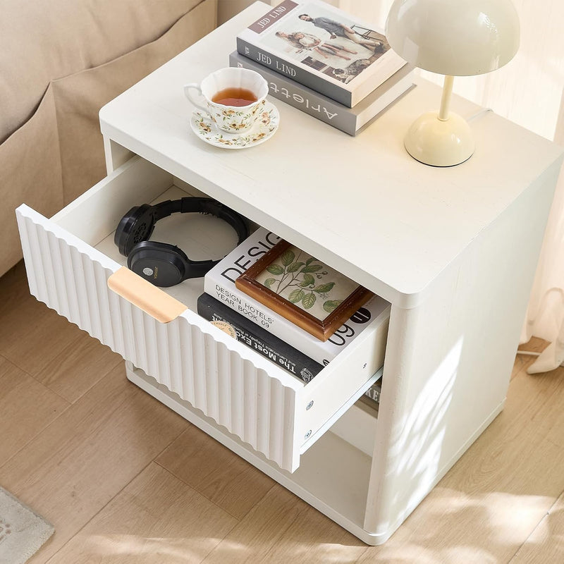 Bedside Table Farmhouse Side with 1 Drawer