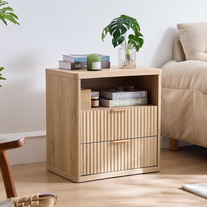 Bedside Table Farmhouse Side with 1 Drawer