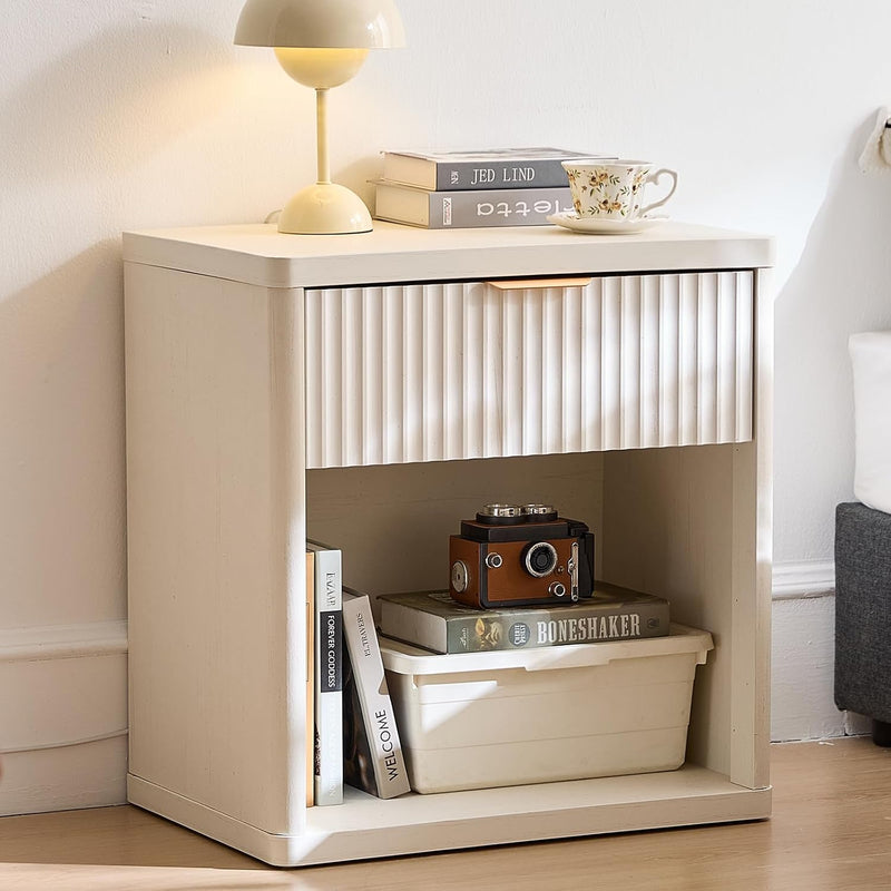 Bedside Table Farmhouse Side with 1 Drawer