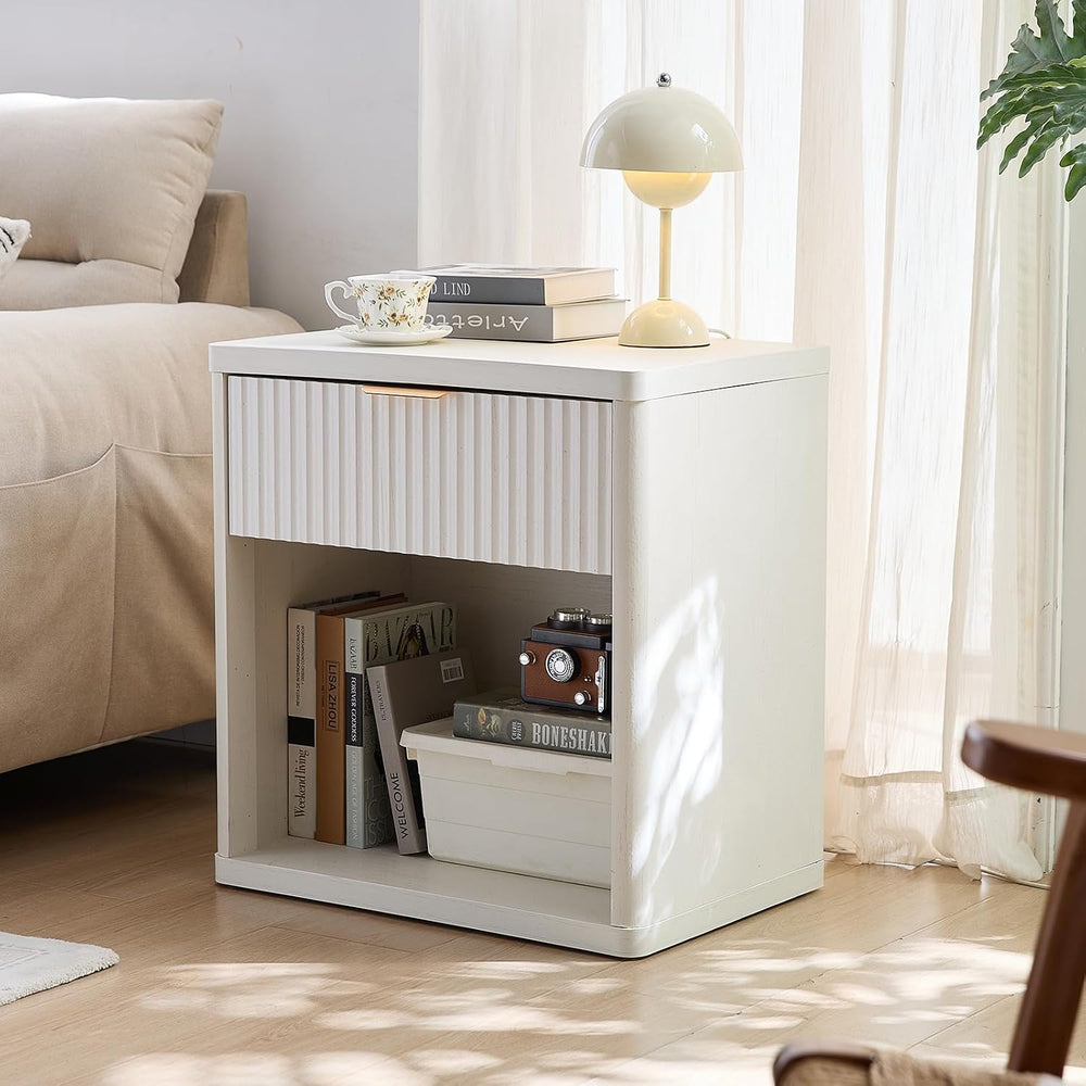 Bedside Table Farmhouse Side with 1 Drawer