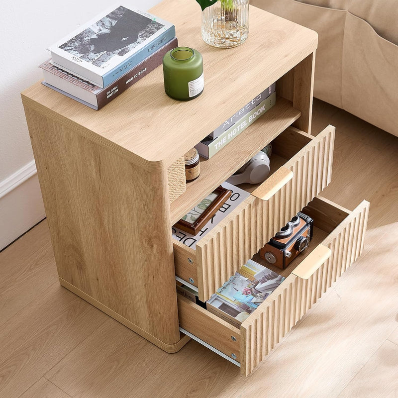 Bedside Table Farmhouse Side with 1 Drawer