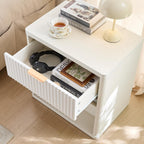 Bedside Table Farmhouse Side with 2 Drawers Natural