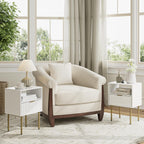 Bedside Table Fluted Nightstand with 2 Drawers Modern