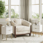 Bedside Table Fluted Nightstand with 2 Drawers Modern