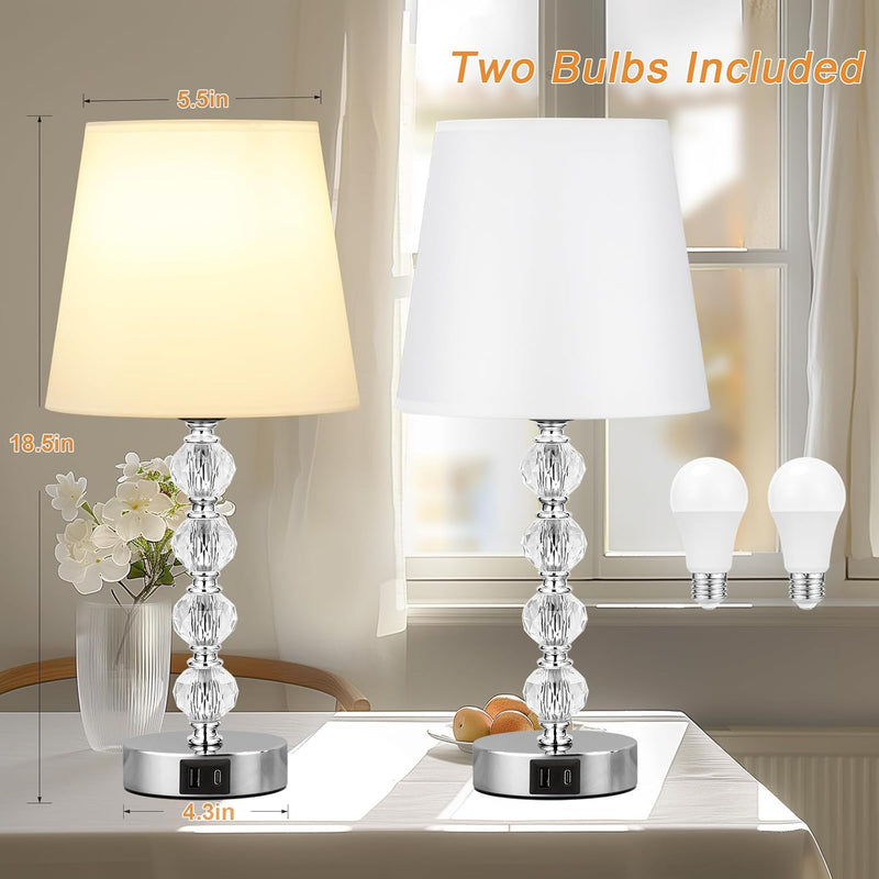 Bedside Table Lamp Crystal Touch Lamps for Bedroom
