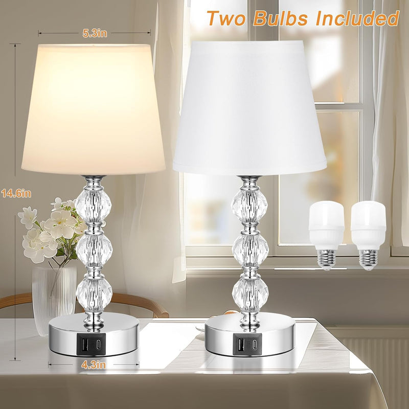 Bedside Table Lamp Crystal Touch Lamps for Bedroom