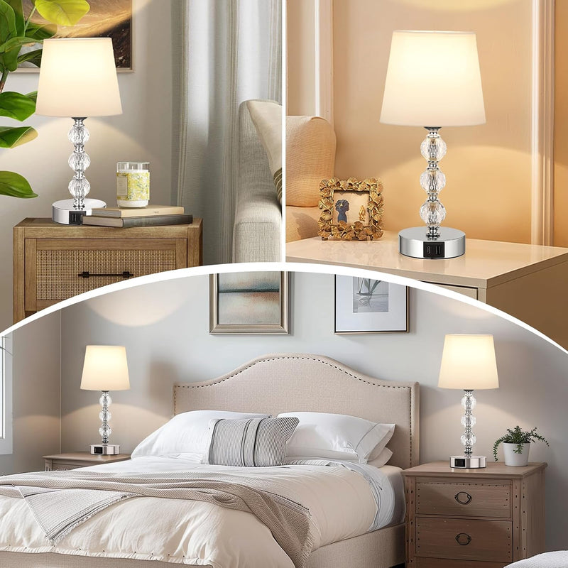 Bedside Table Lamp Crystal Touch Lamps for Bedroom
